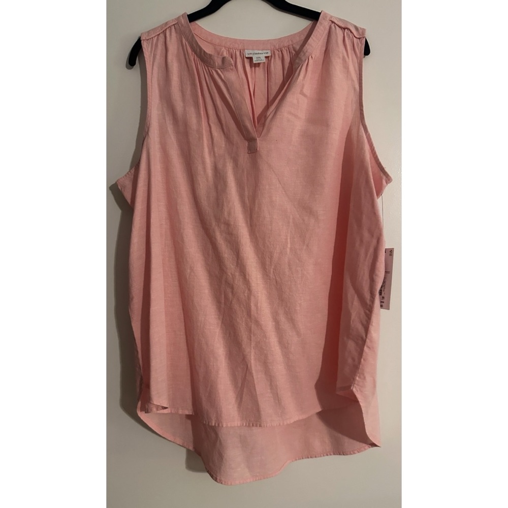 Liz Claiborne Pink Sleeveless Asymmetrical Blouse